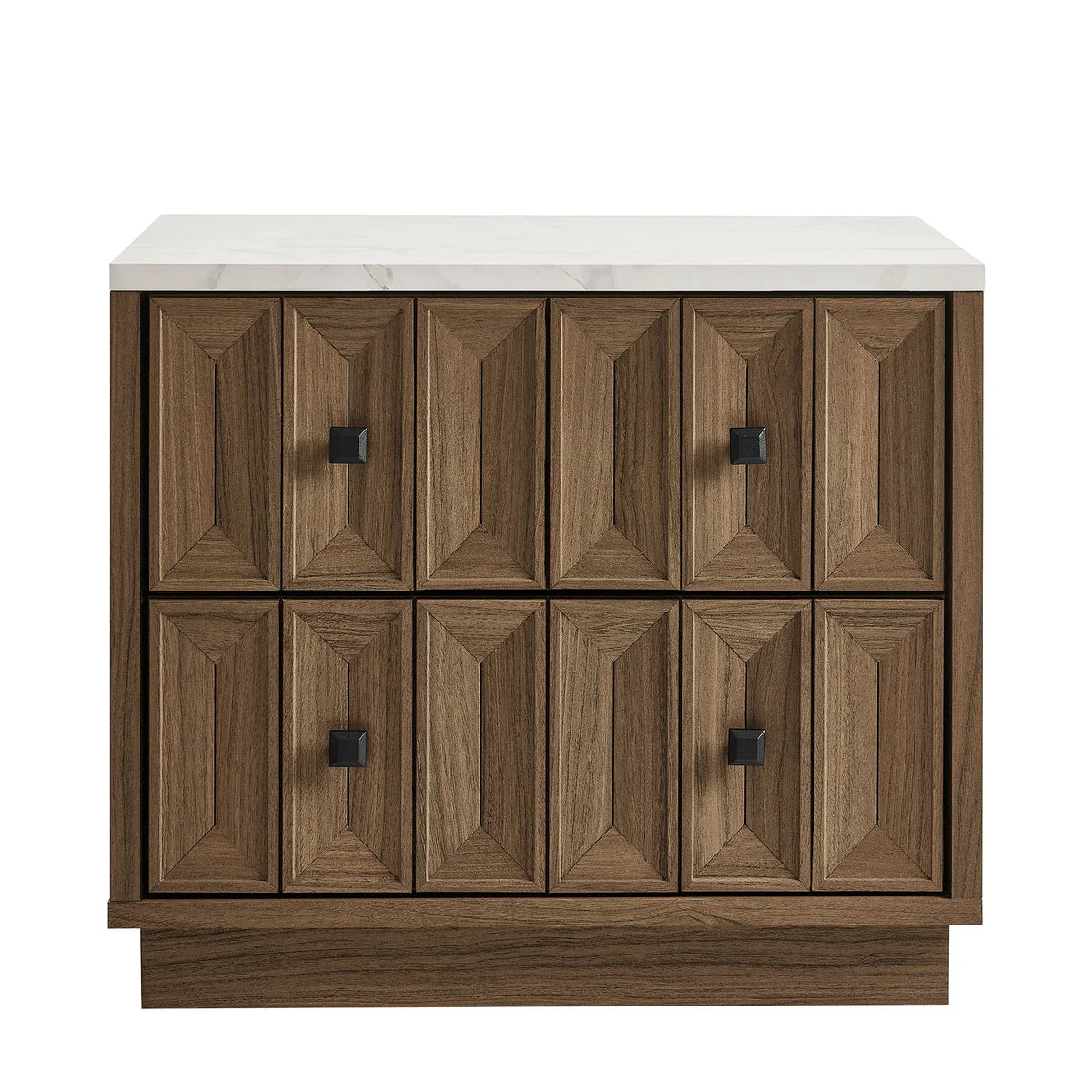 Mabry 23 Inch Geometric Faceted Two‑Drawer Nightstand