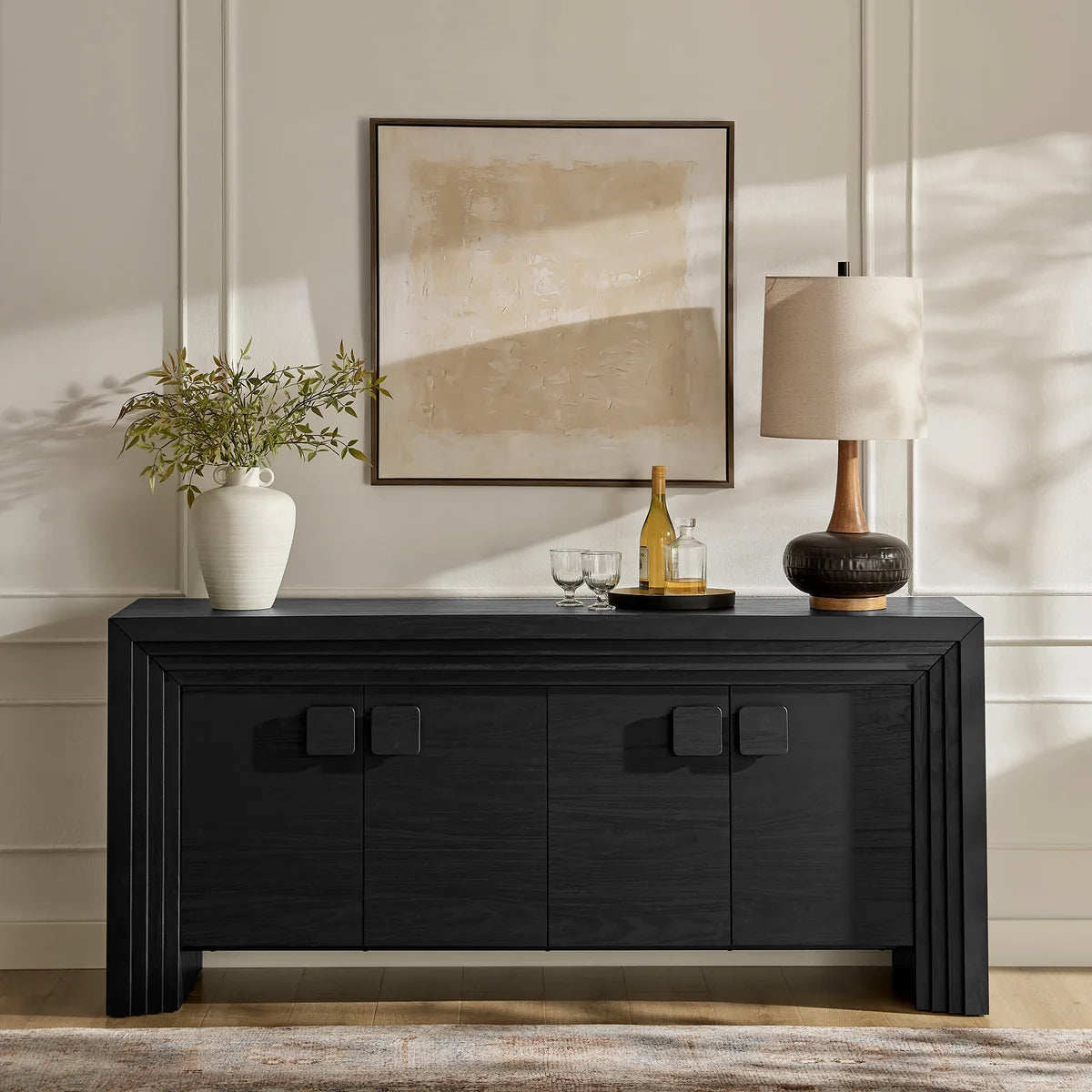 Olney 4‑Door Fluted Sideboard Walnut