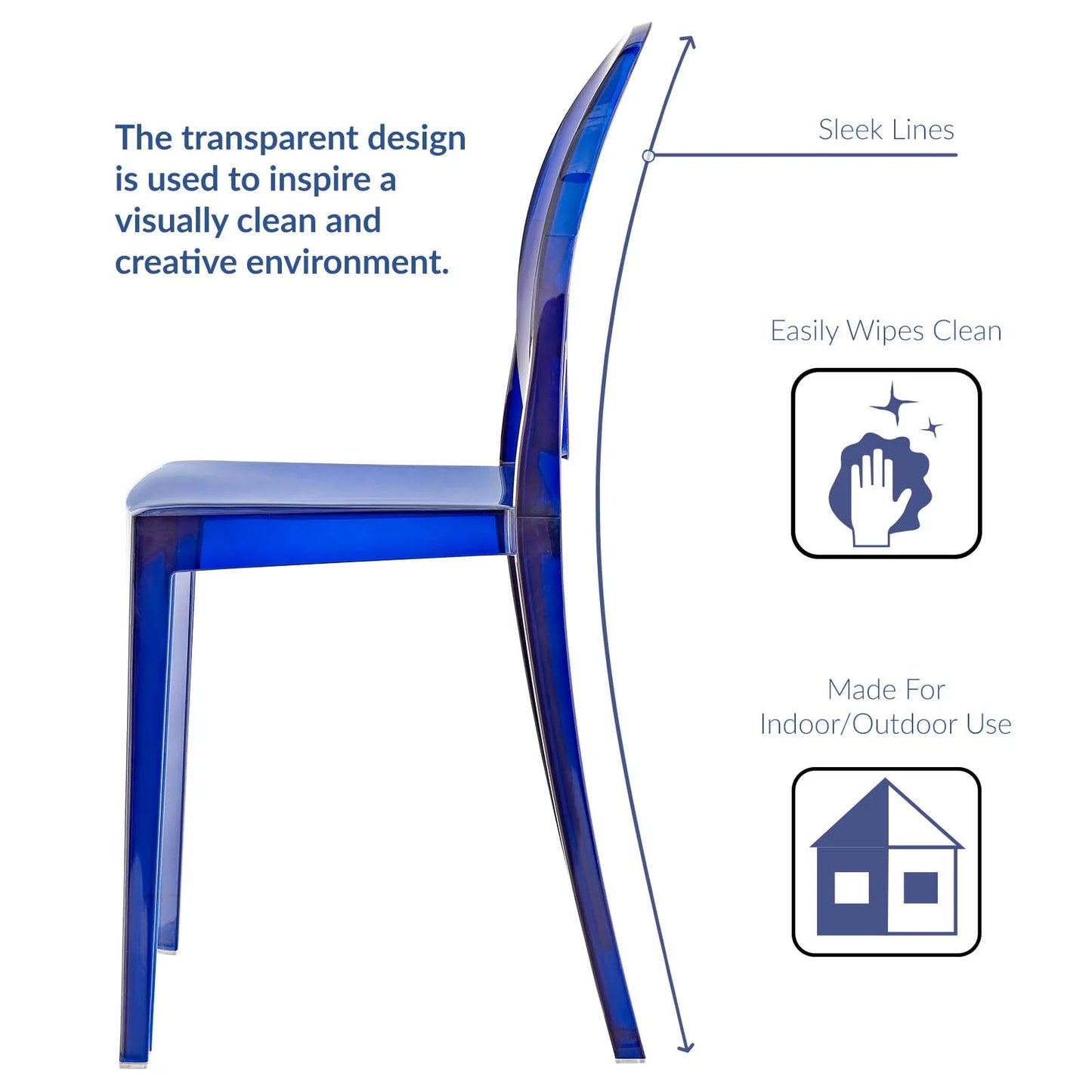 Casper Dining Armchairs Set of 4 - Stylish Durable Stackable Chairs for Indoor Outdoor Use