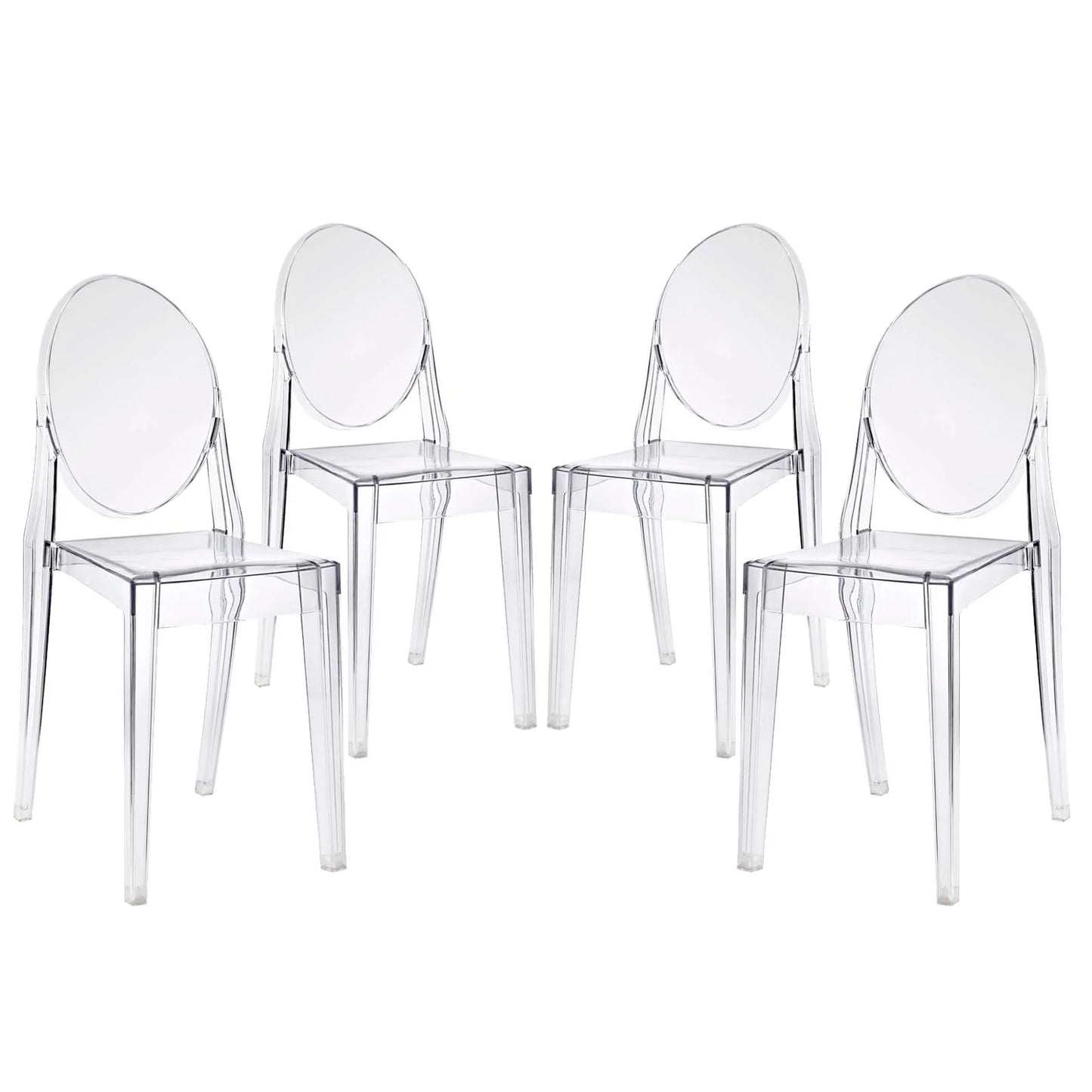 Casper Dining Armchairs Set of 4 - Stylish Durable Stackable Chairs for Indoor Outdoor Use