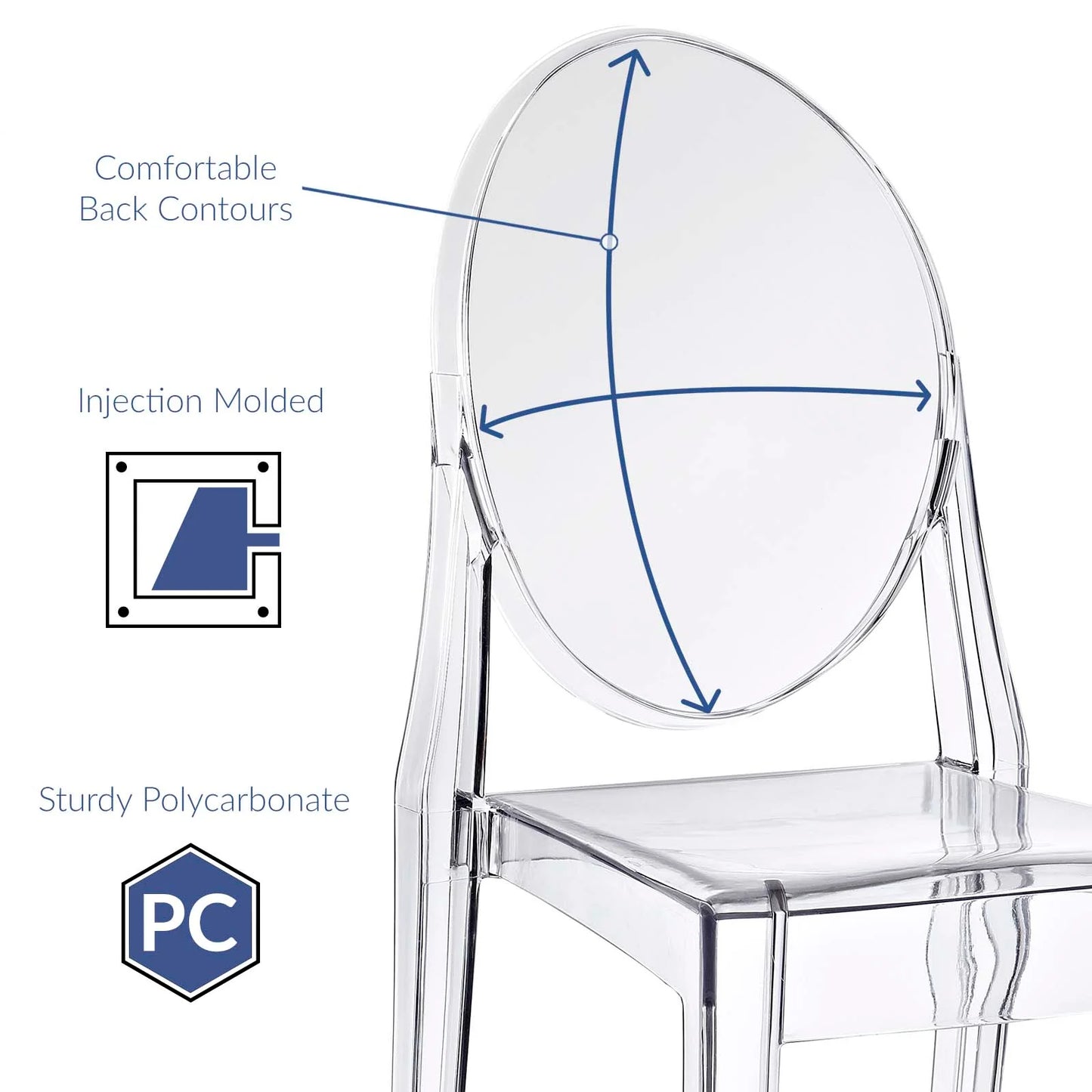 Casper Dining Armchairs Set of 4 - Stylish Durable Stackable Chairs for Indoor Outdoor Use