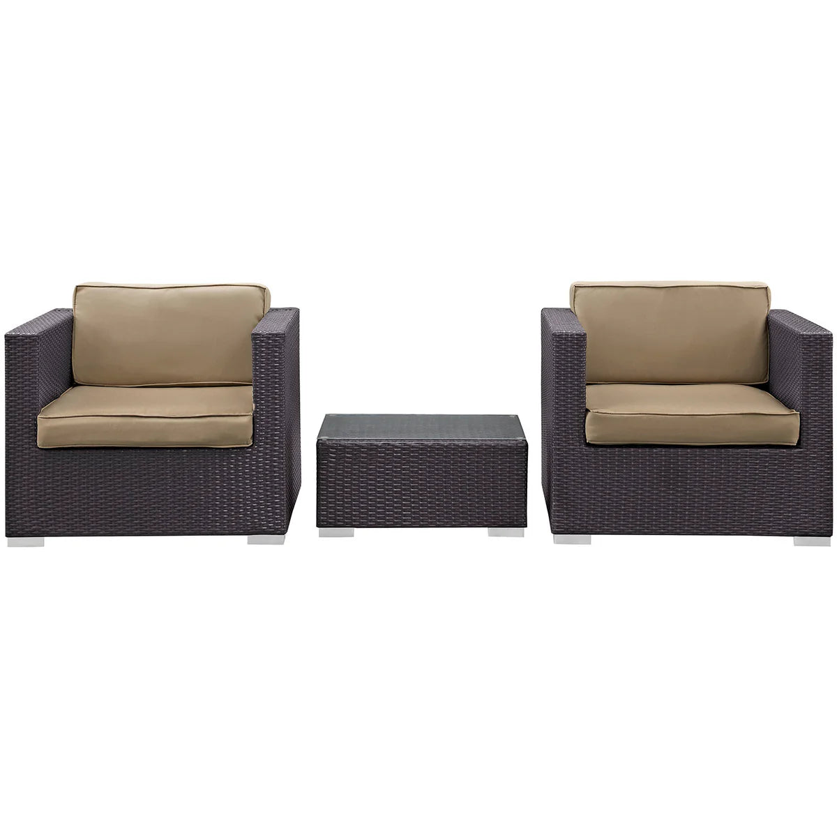 Burrow Outdoor Rattan 3-Piece Sofa Set with Tempered Glass Coffee Table & UV-Resistant Cushions β Stylish and Durable Patio Furniture