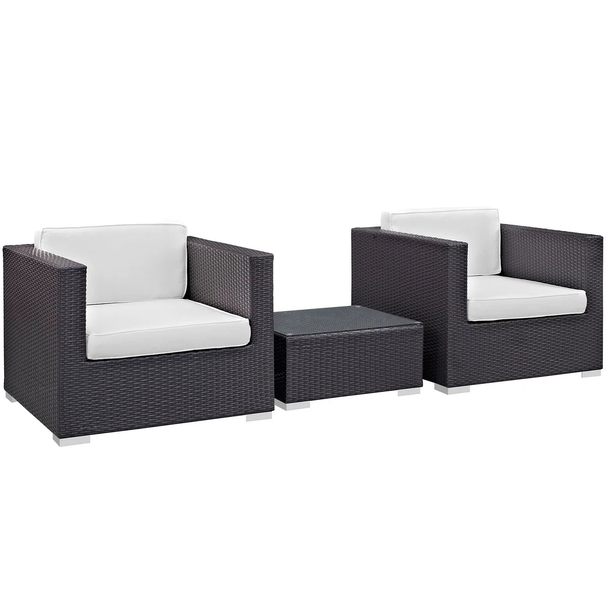 Burrow Outdoor Rattan 3-Piece Sofa Set with Tempered Glass Coffee Table & UV-Resistant Cushions β Stylish and Durable Patio Furniture
