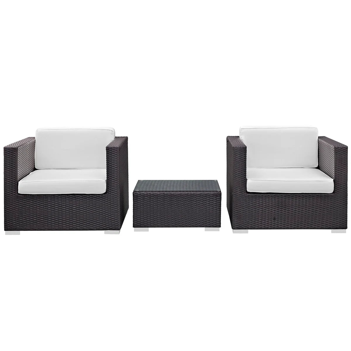 Burrow Outdoor Rattan 3-Piece Sofa Set with Tempered Glass Coffee Table & UV-Resistant Cushions β Stylish and Durable Patio Furniture