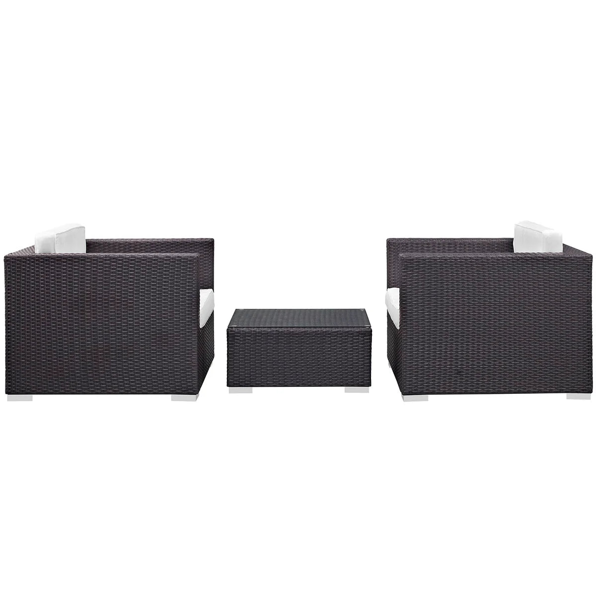 Burrow Outdoor Rattan 3-Piece Sofa Set with Tempered Glass Coffee Table & UV-Resistant Cushions β Stylish and Durable Patio Furniture