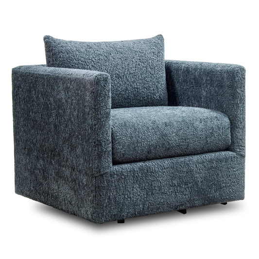 Wilmer Swivel Chair Aries Charcoal Plush Fabric on Swivel Base β Stylish and Comfortable Swivel Chair for Modern Living Spaces