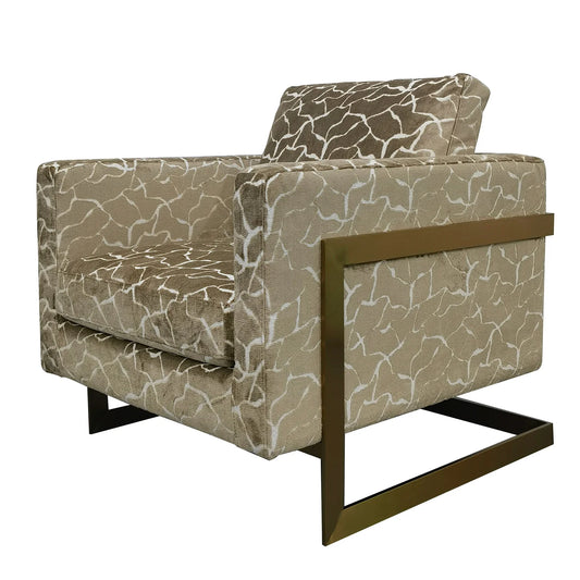 Finch Chair | Geoffrey Cobblestone Fabric on Hardwood Frame with Matte Black Metal Detail β Elegant and Modern Accent Chair for Contemporary Spaces