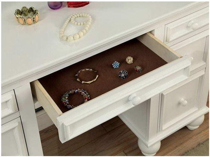 Athy Vanity with Stool - Elegant Makeup Station with Stylish Design and Functional Storage