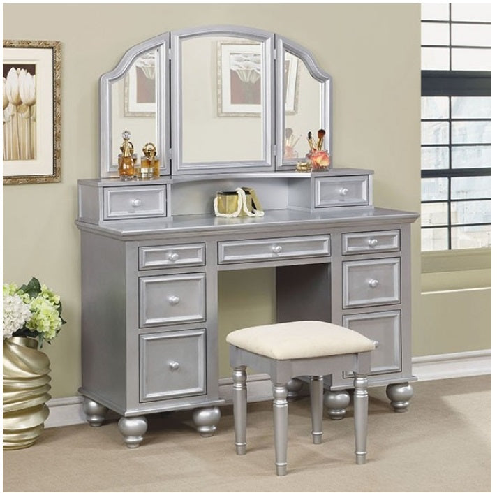 Athy Vanity with Stool - Elegant Makeup Station with Stylish Design and Functional Storage