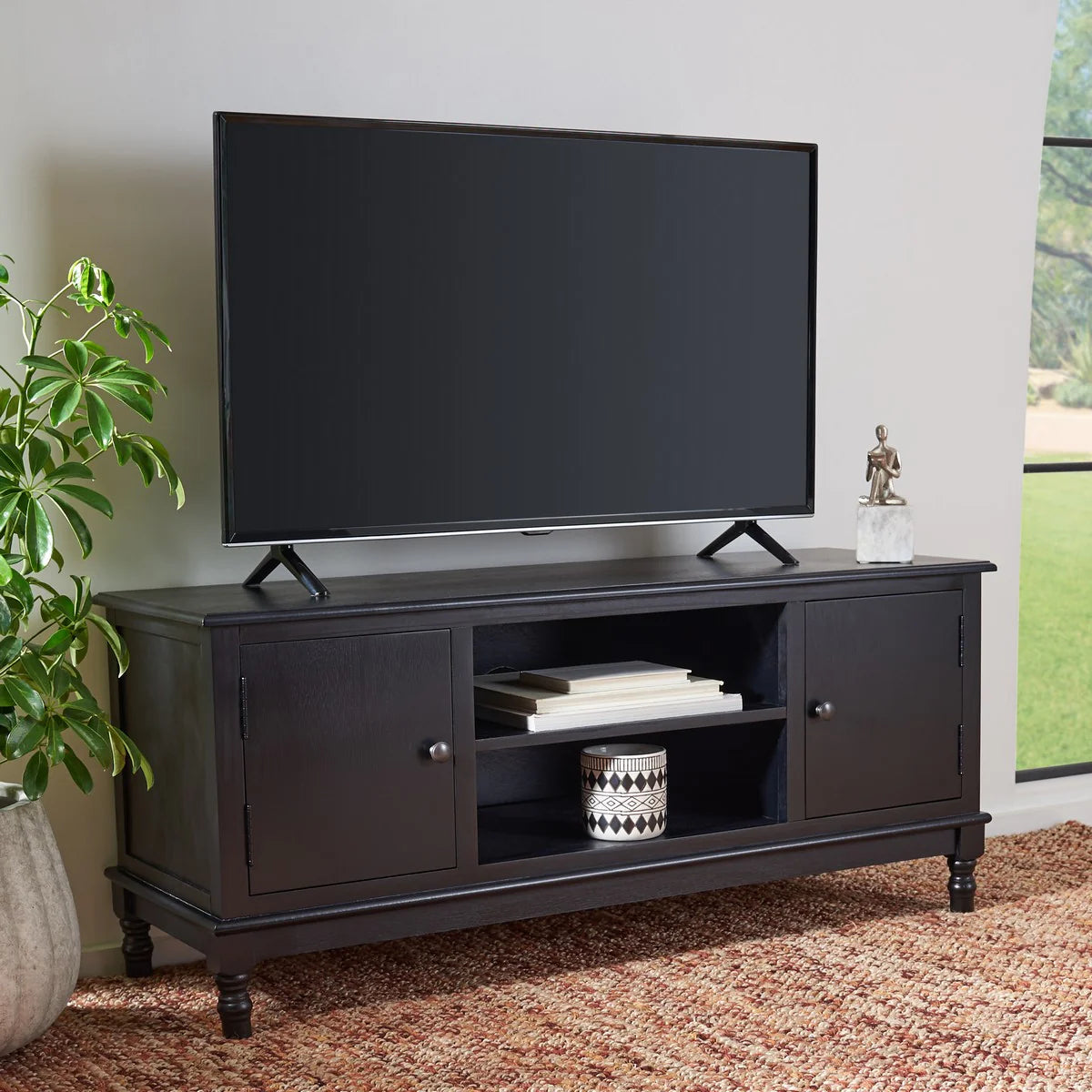 Ozark 2 Door 1 Shelf Media Stand - Rustic Modern TV Console with Storage