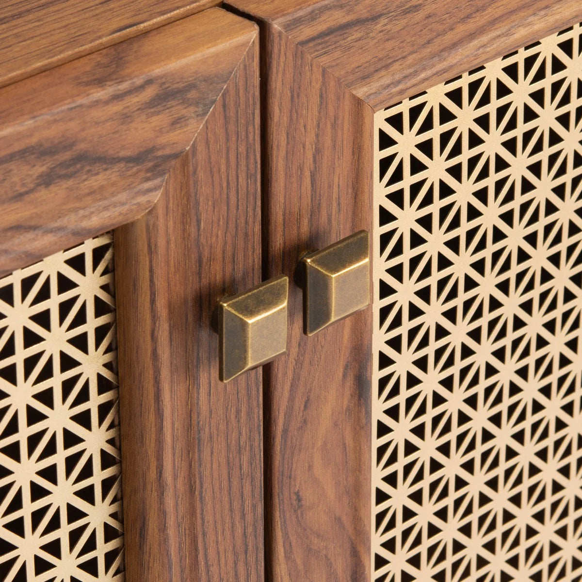 Piran 4-Door 2-Shelf Media Stand - Stylish and Functional Storage for Your Entertainment Space