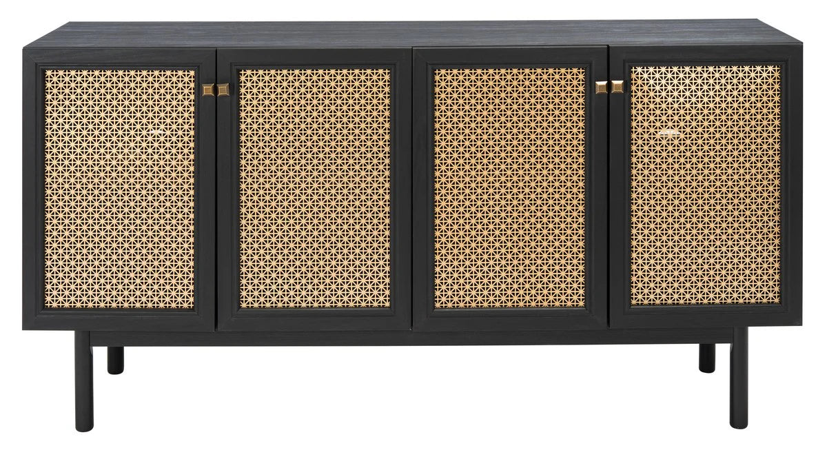 Piran 4-Door 2-Shelf Media Stand - Stylish and Functional Storage for Your Entertainment Space
