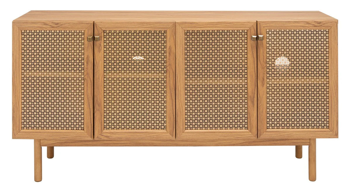 Piran 4-Door 2-Shelf Media Stand - Stylish and Functional Storage for Your Entertainment Space