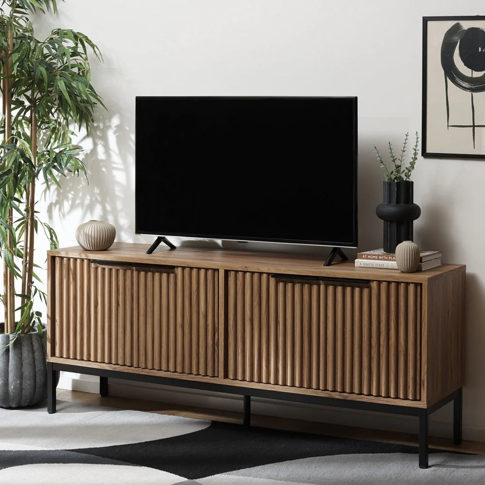 Lylia 4 Door Media Stand - Modern Storage TV Console for Living Room