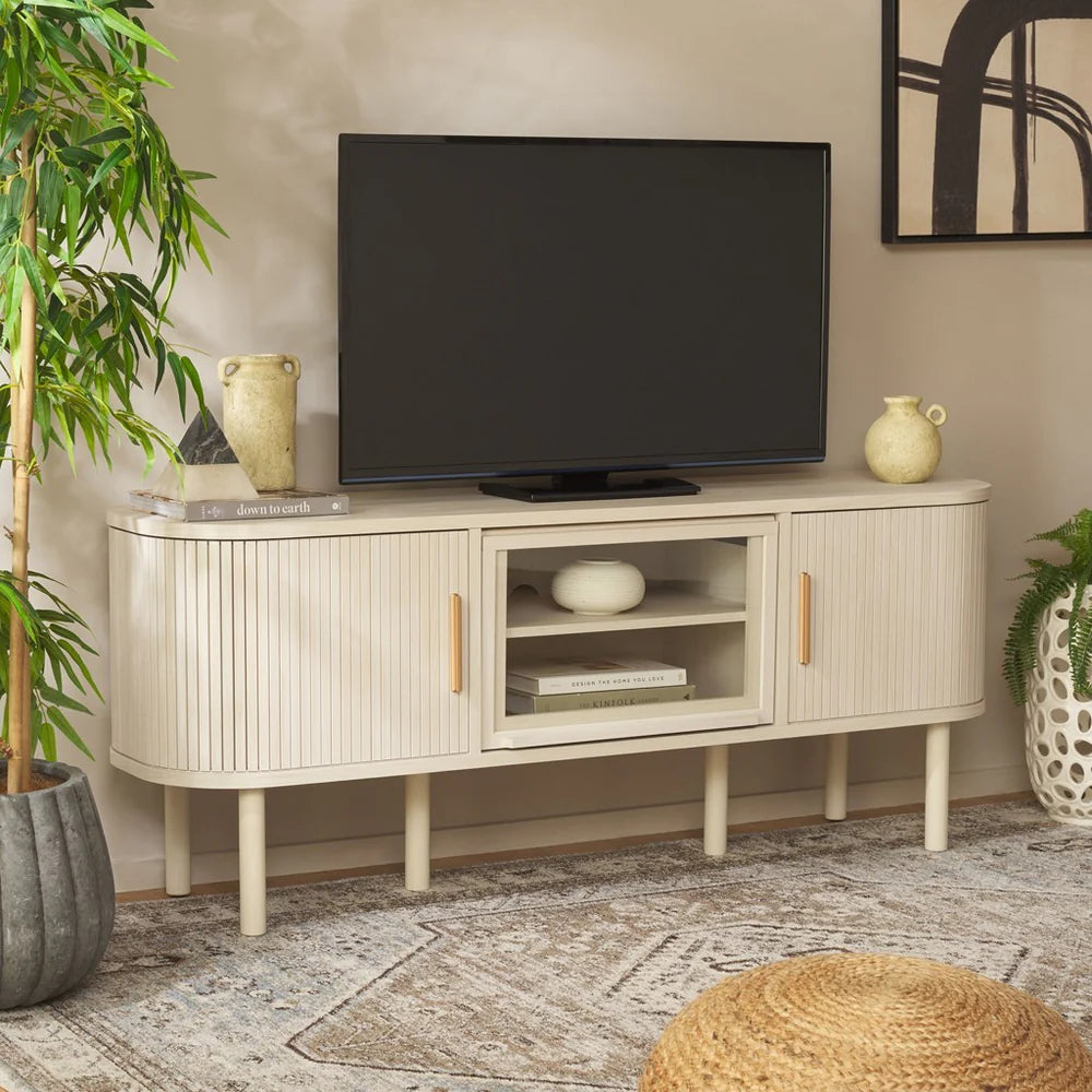 Tealla Media Stand - Contemporary TV Console with Stylish Storage