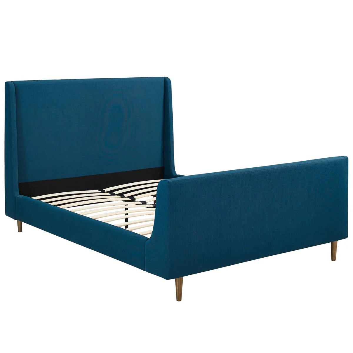 Aubree Upholstered Queen Sleigh Platform Bed – Classic Curved Design with Soft Fabric Finish