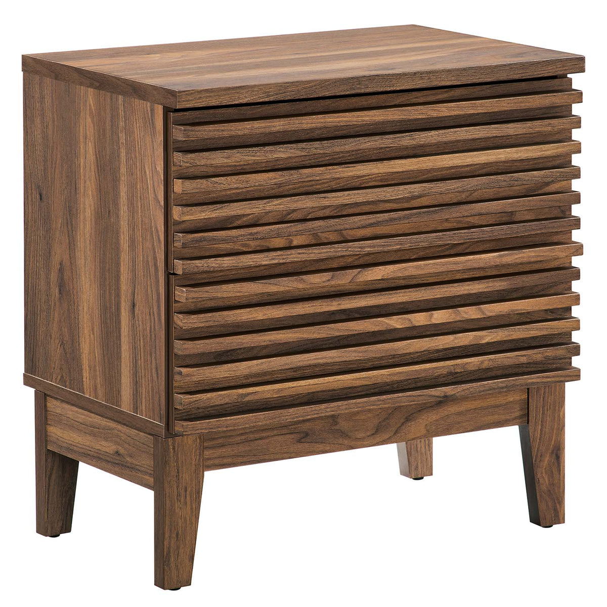 Render Nightstand with Walnut and Charcoal Oak Finish and 2 Drawers