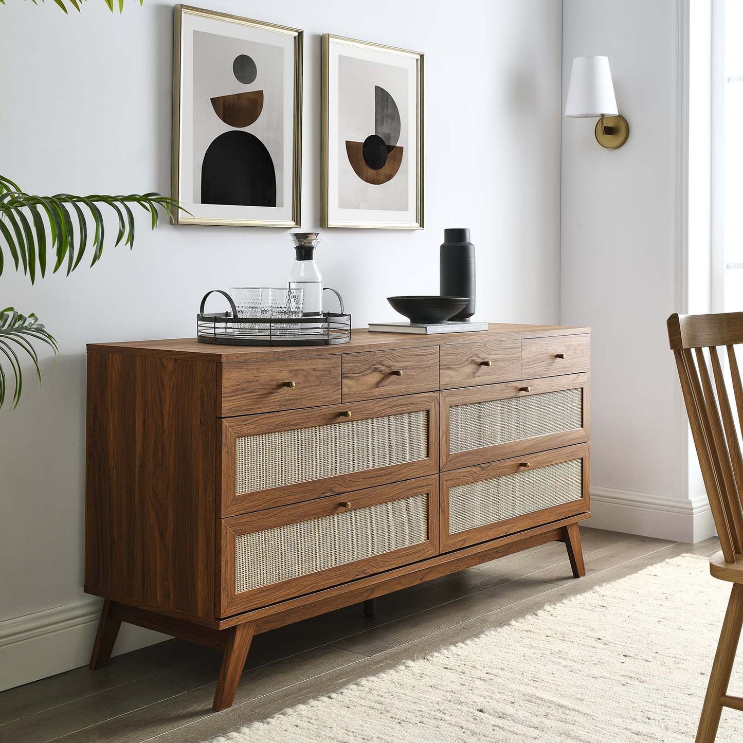 Soma Oak and Walnut 8-Drawer Buffet for Stylish Storage and Dining Room Elegance