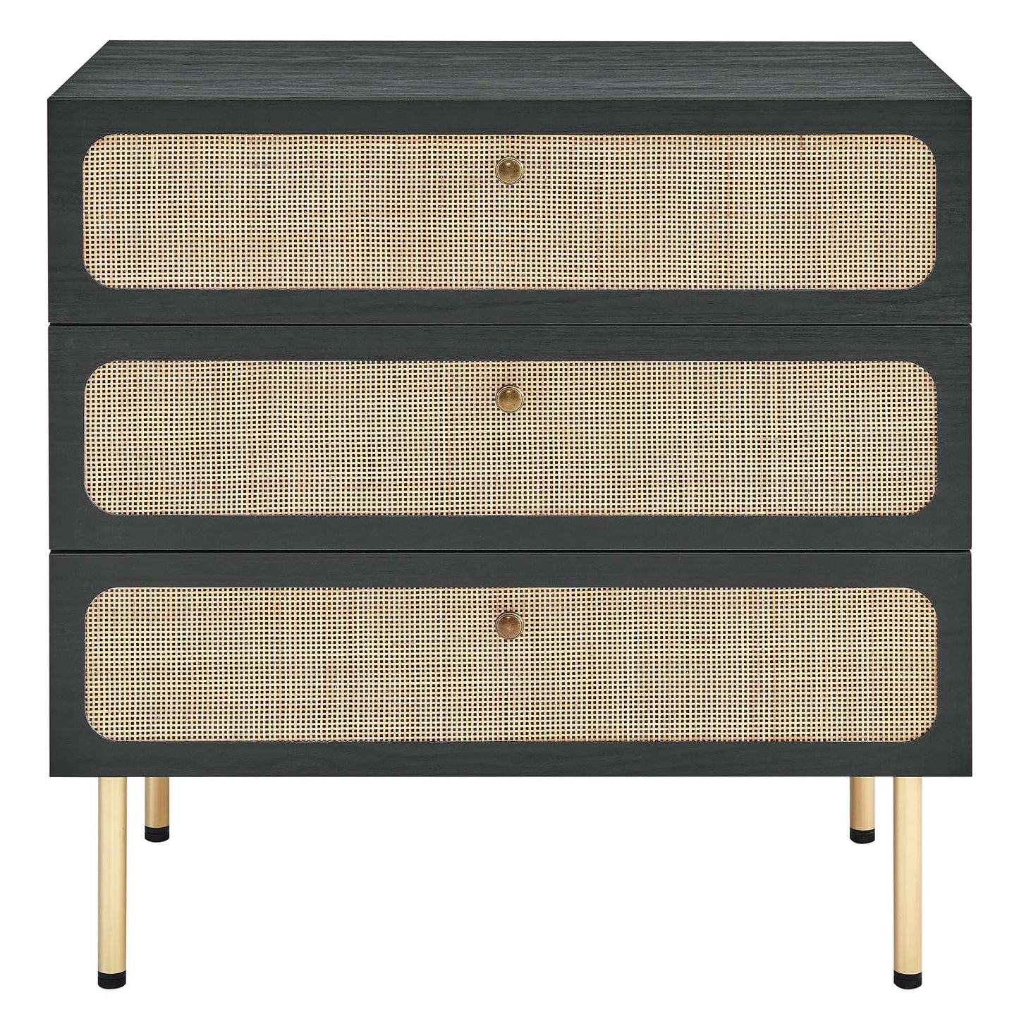 Chaucer Oak and Black 3-Drawer Chest for Stylish Storage Solutions
