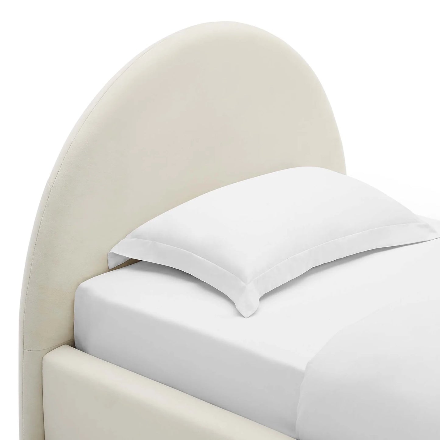 Resort Twin Velvet Platform Bed with Arched Headboard and Foam Padding β Elegant and Comfortable Bedroom Furniture for Modern Spaces