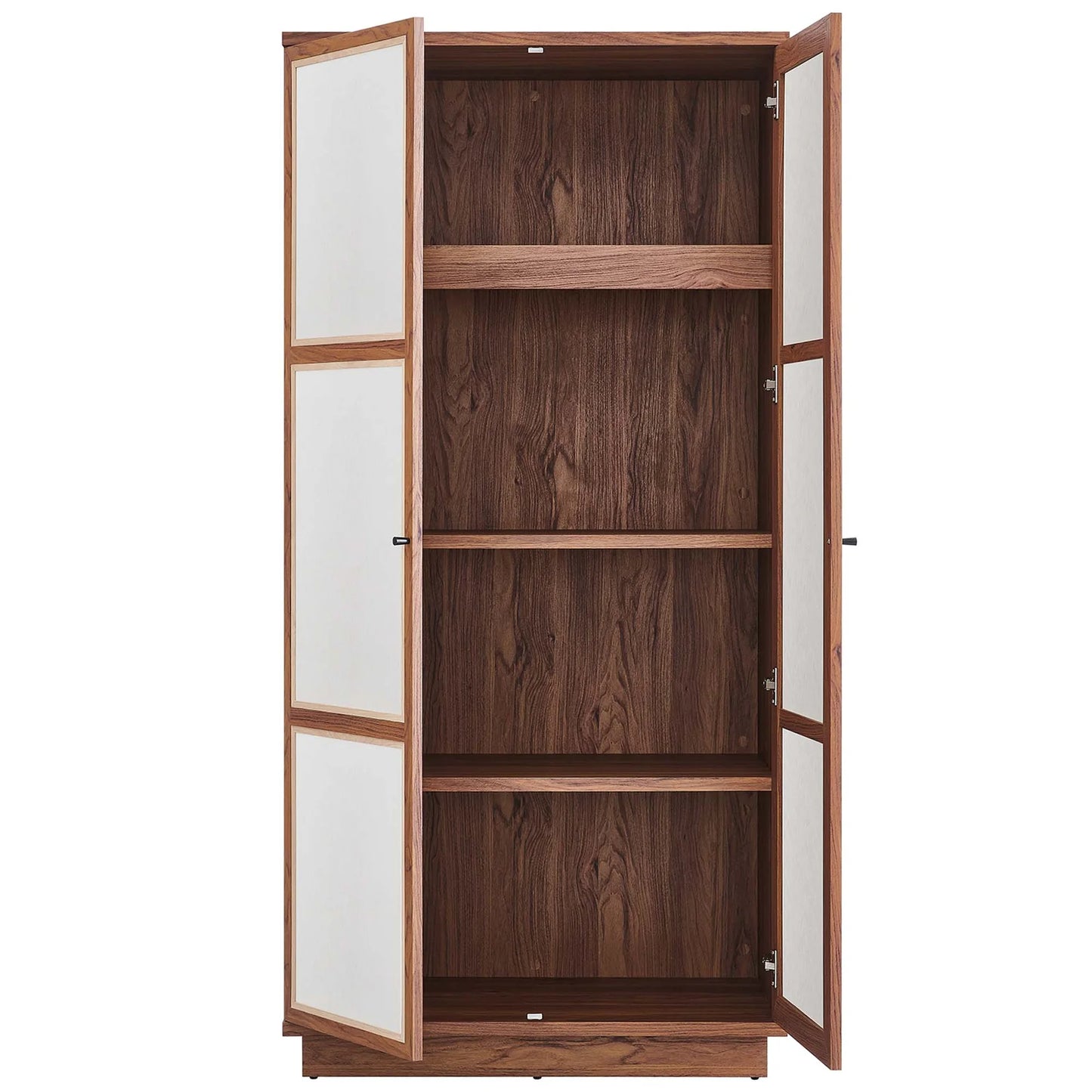 Capri 70" Tall Wood Grain Storage Cabinet in Walnut – Stylish and Spacious Storage Solution for Modern Interiors