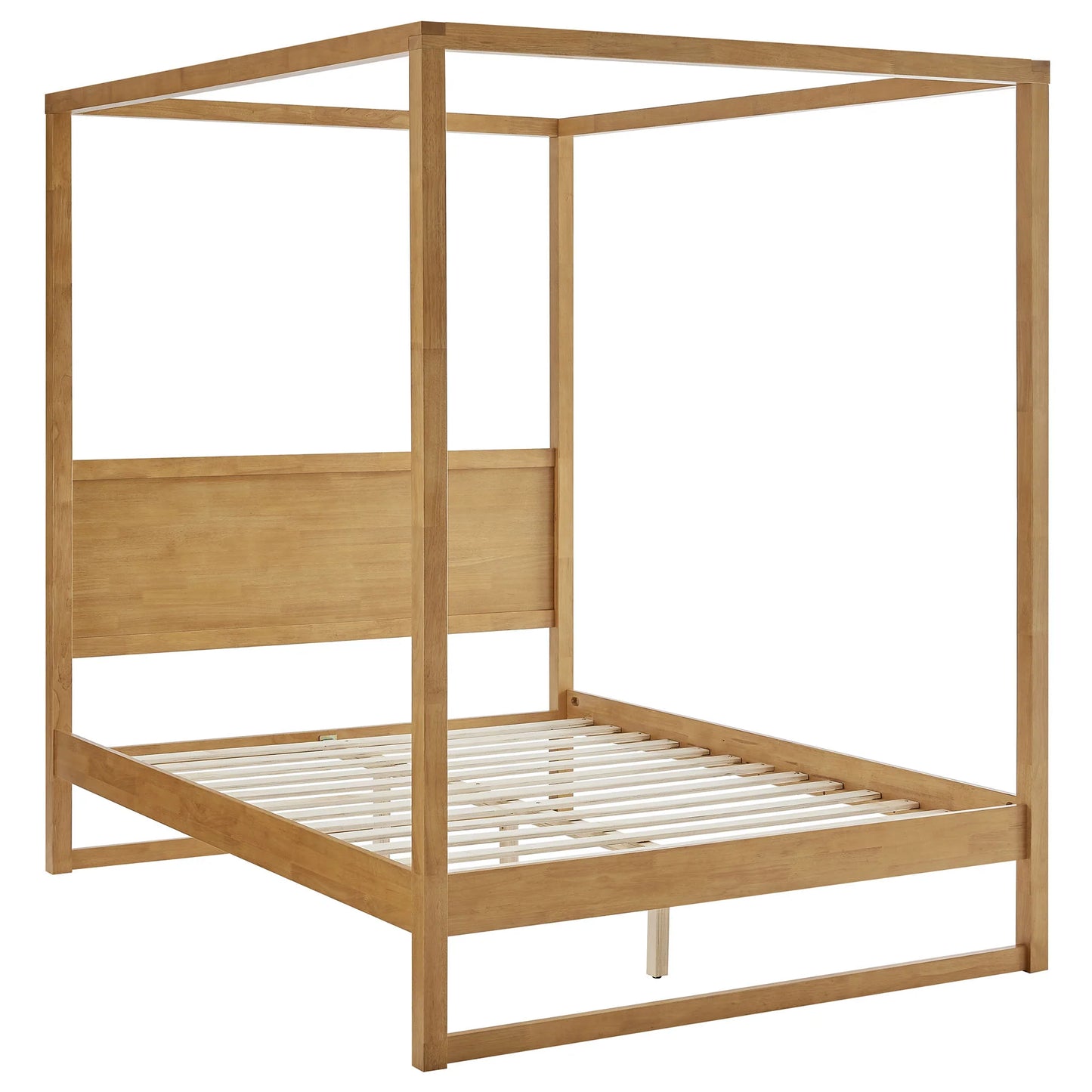 Alva Wood Canopy Platform Bed – Modern Rustic Frame with Clean Lines and Sturdy Support