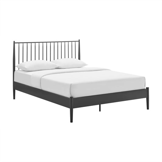 Adair Spindle Bed in Charcoal β Metal Platform Frame