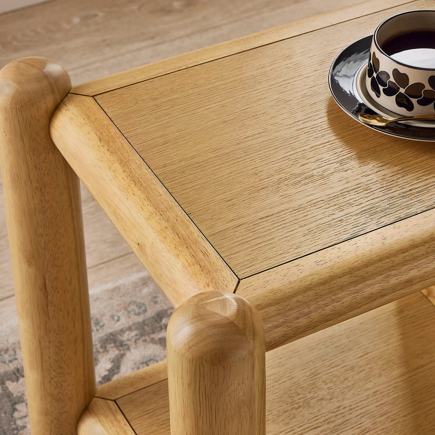 Arcus 2-Tier Rectangular Side Table in Oak – Modern & Functional Design