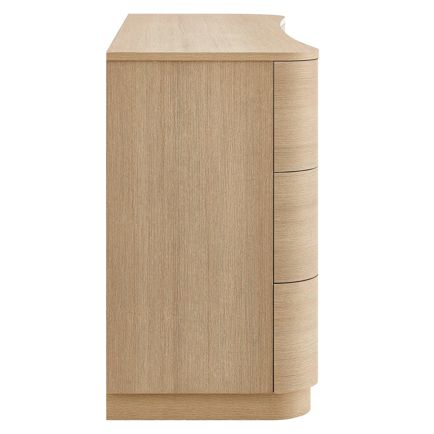 Mirae 6-Drawer Curved Dresser – Modern Wide Chest for Stylish Bedroom Storage