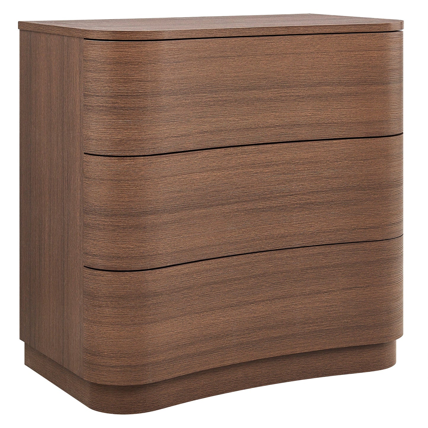 Mirae 3-Drawer Curved Compact Dresser – Modern Small-Space Bedroom Storage