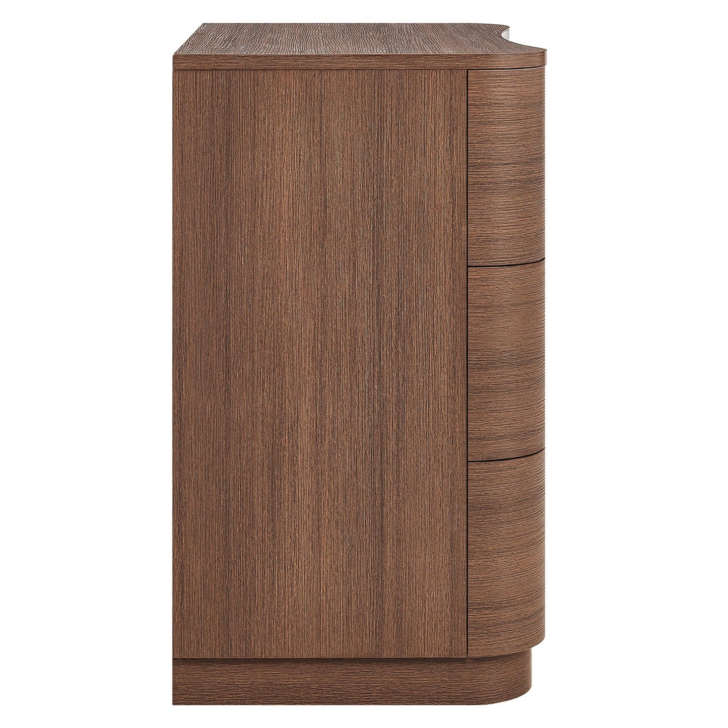Mirae 3-Drawer Curved Compact Dresser – Modern Small-Space Bedroom Storage
