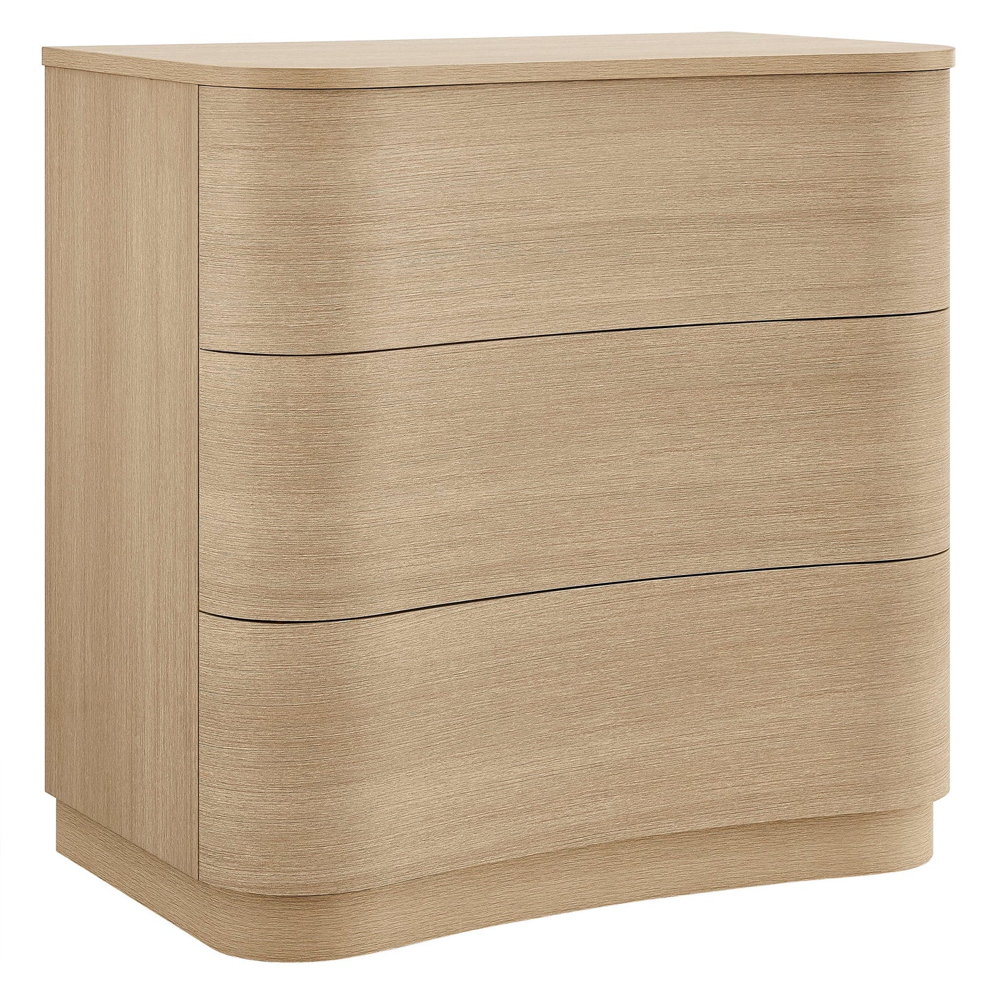 Mirae 3-Drawer Curved Compact Dresser – Modern Small-Space Bedroom Storage