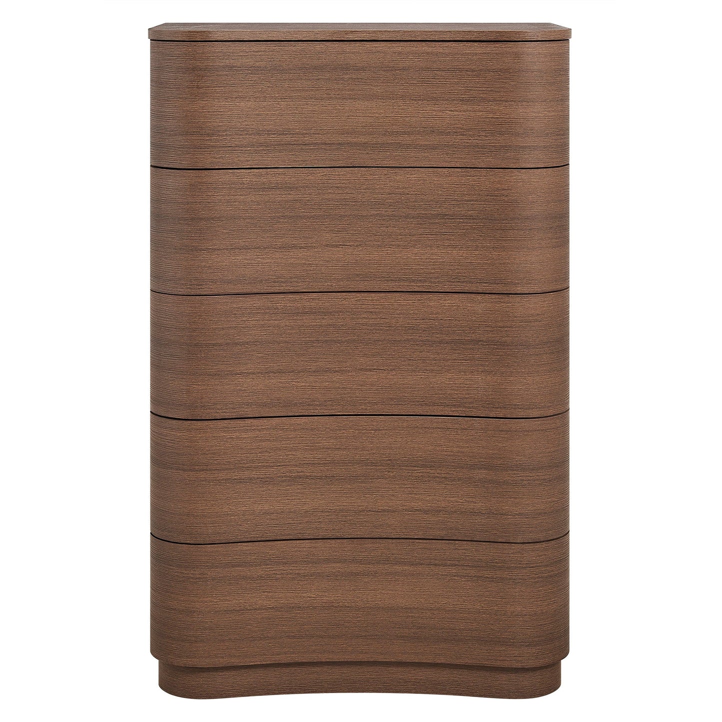 Mirae 5-Drawer Curved Dresser – Modern Chest of Drawers with Sleek Storage