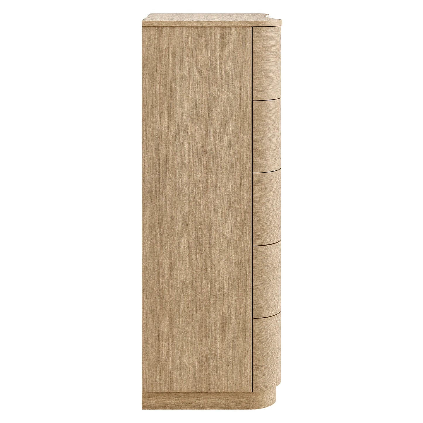 Mirae 5-Drawer Curved Dresser – Modern Chest of Drawers with Sleek Storage
