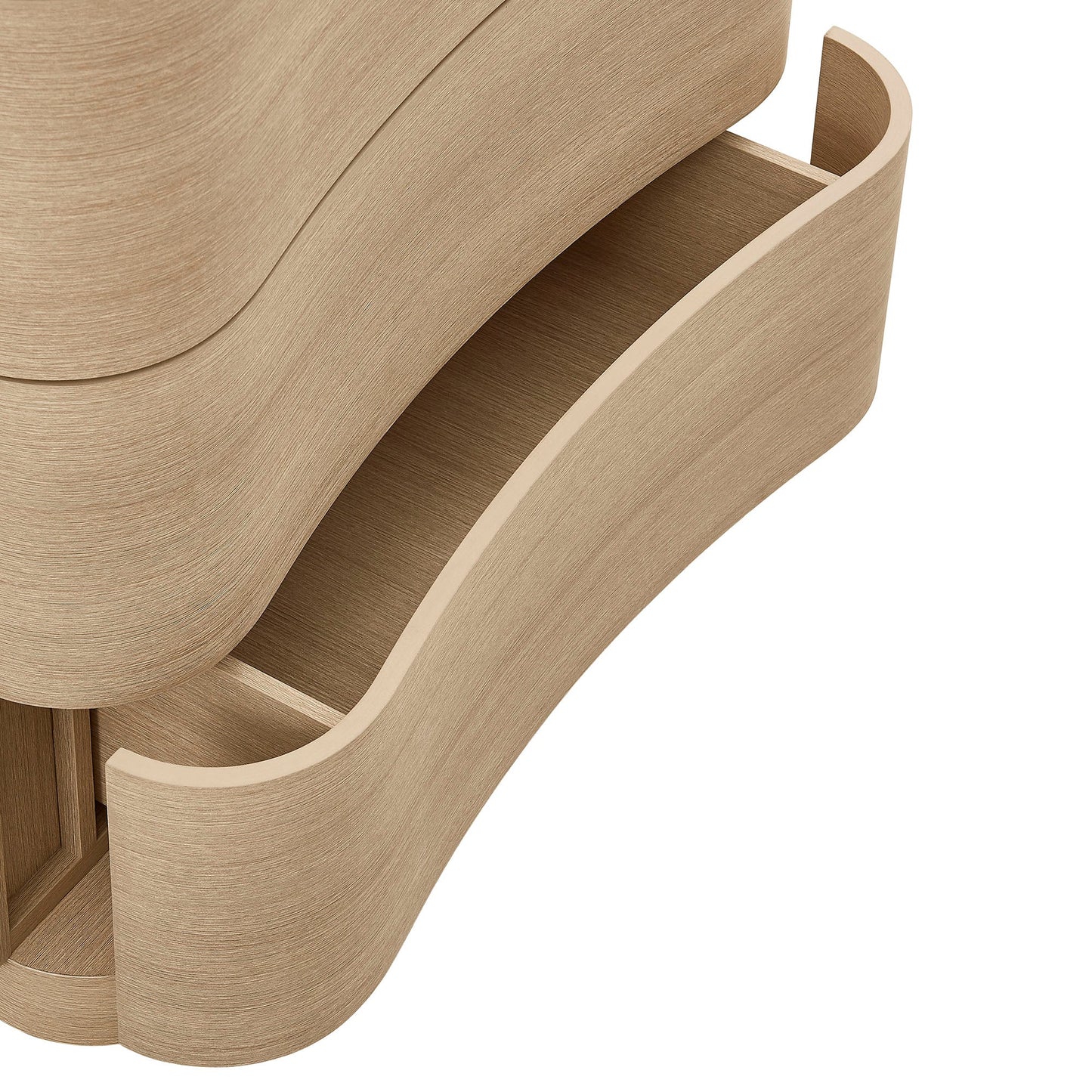 Mirae 5-Drawer Curved Dresser – Modern Chest of Drawers with Sleek Storage