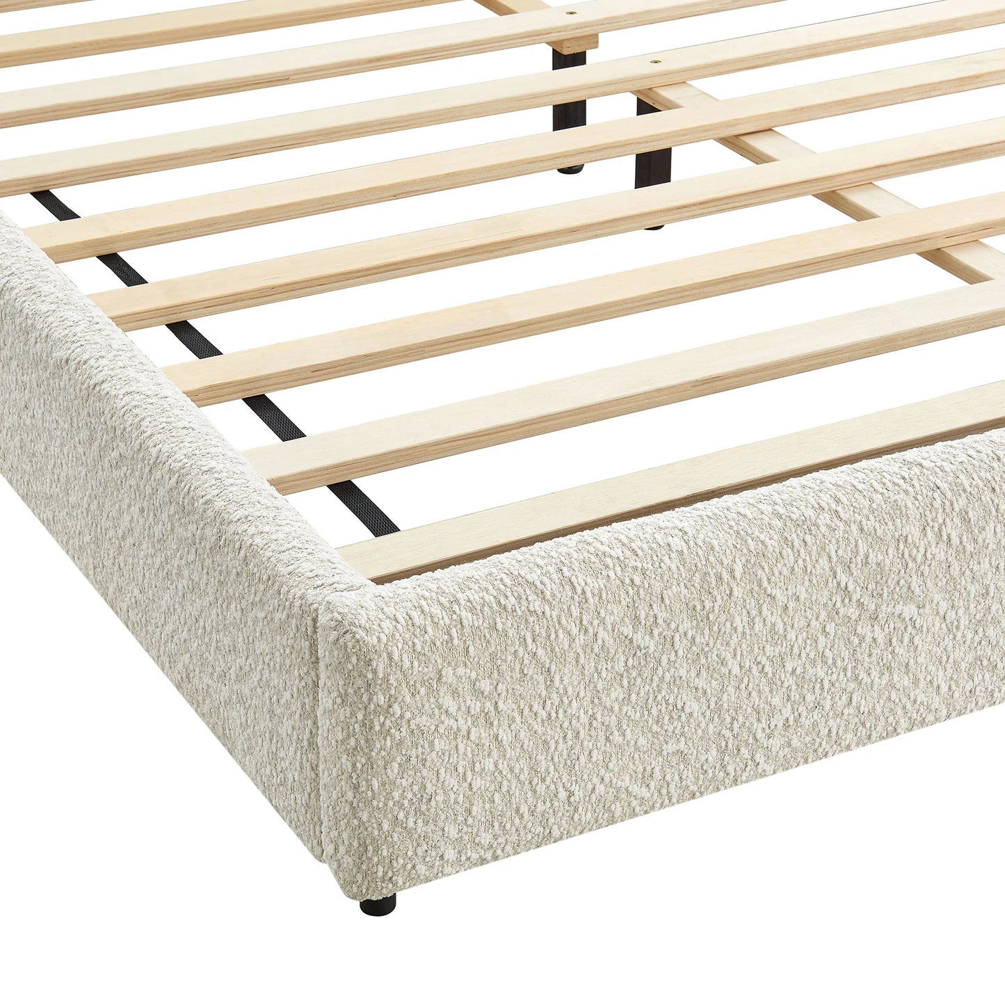Seluna Boucle Queen Platform Bed – Stylish Upholstered Bed Frame