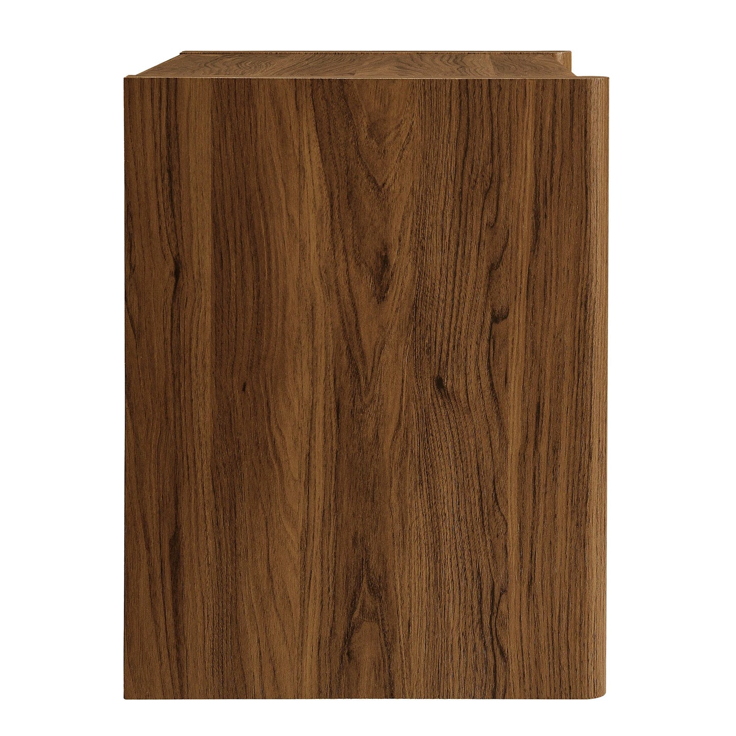 Emric Wave Nightstand – Walnut Finish with Curved Modern Design