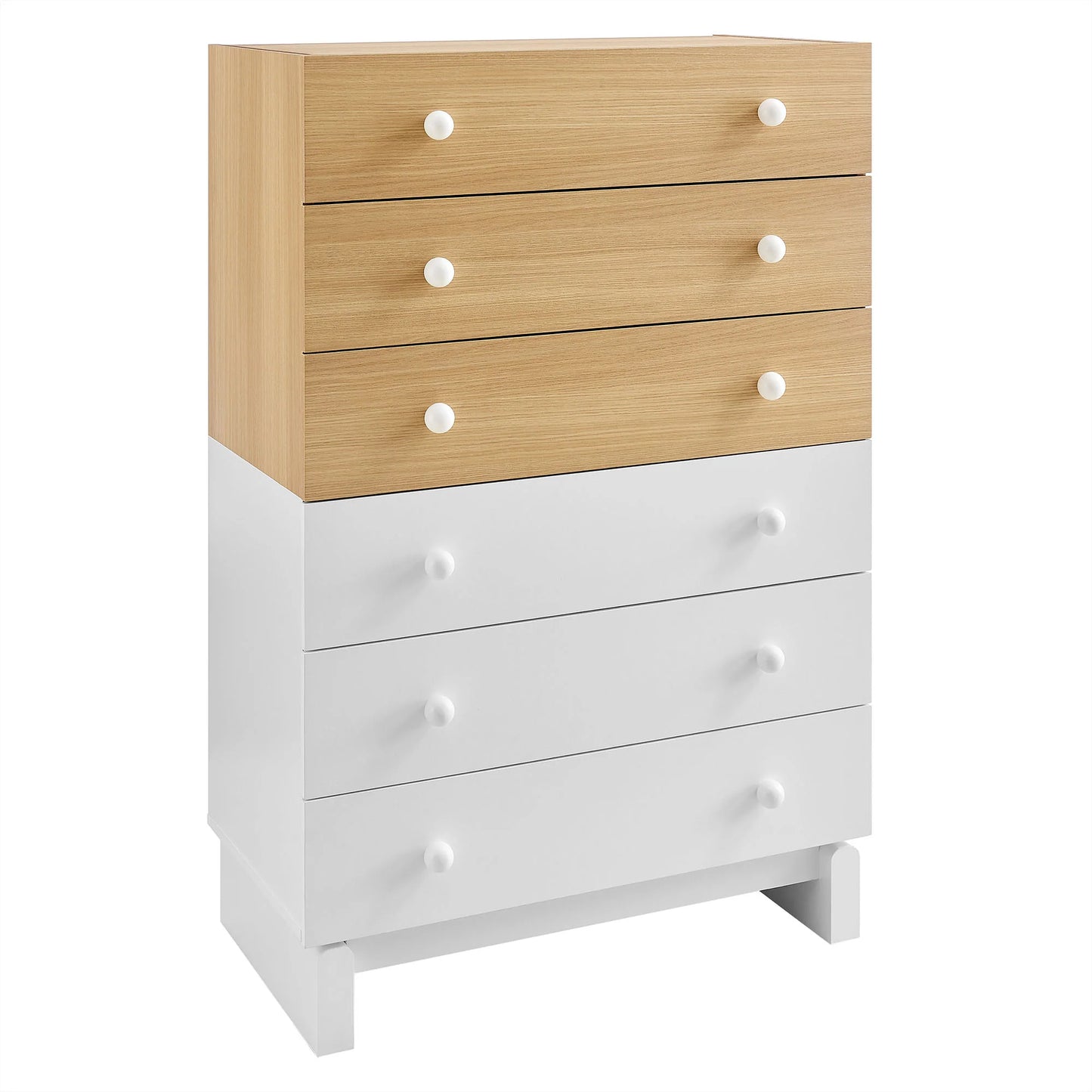 Nolia 6-Drawer Color Block Dresser Chest – Modern Bold Storage for Bedroom