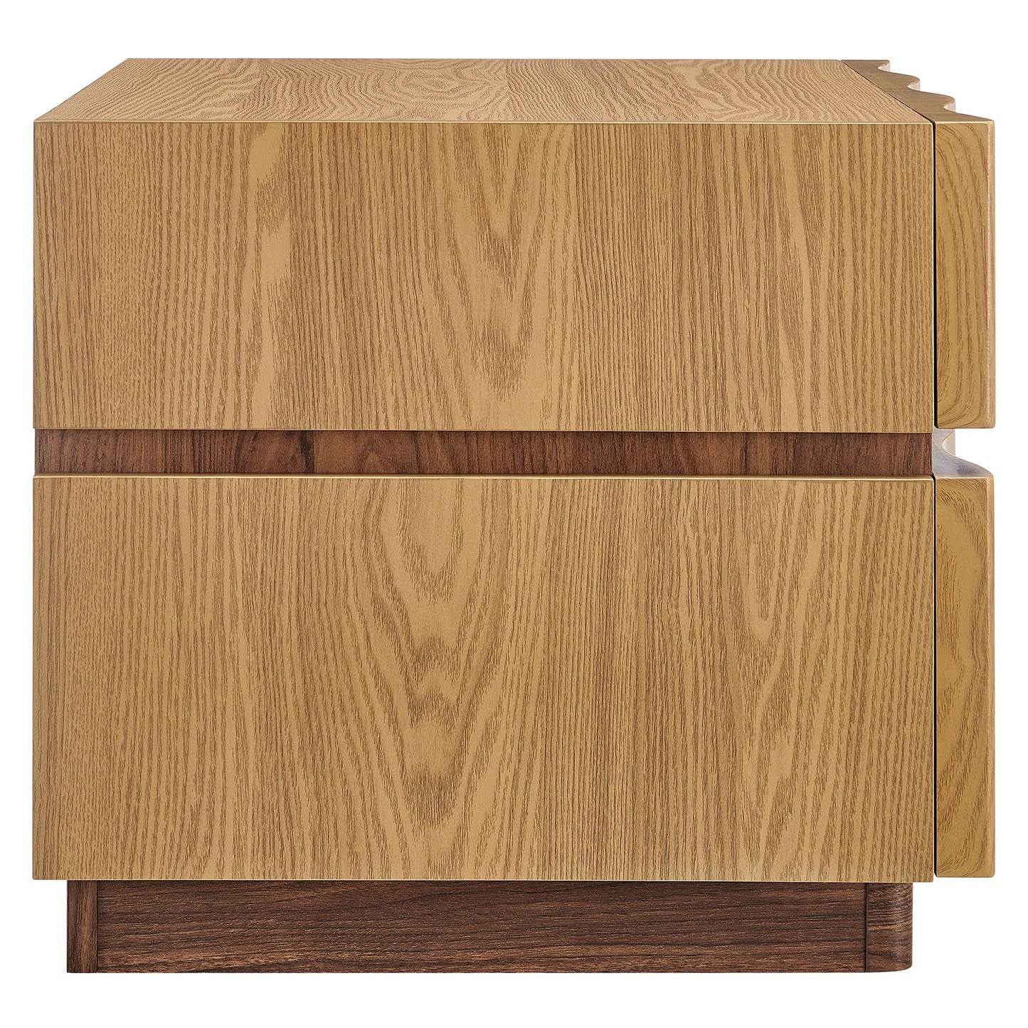 Isola 2-Drawer Nightstand – Modern Bedside Table with Storage in Wood Finish