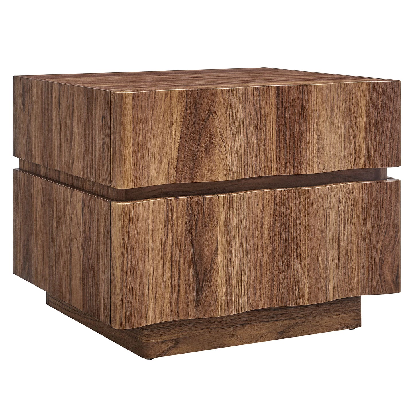 Isola 2-Drawer Nightstand – Modern Bedside Table with Storage in Wood Finish