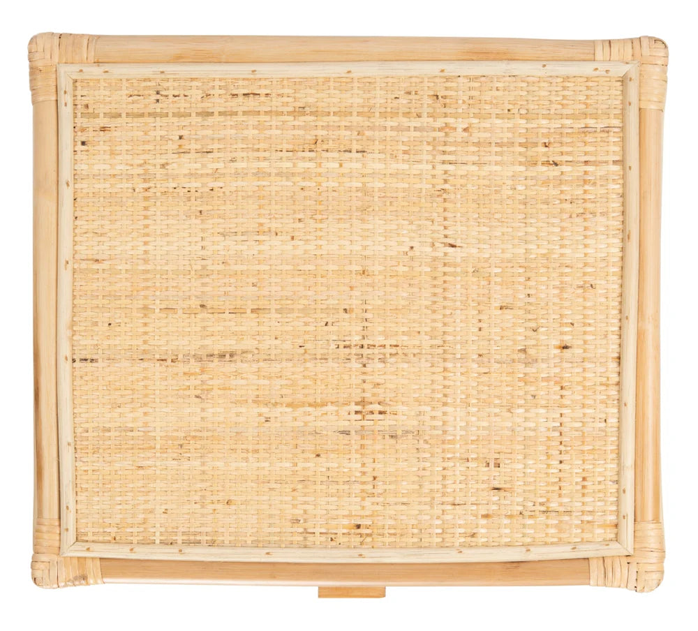 Roya Coastal Inspired Nightstand with Rattan Drawer - Stylish Bedroom Storage with Natural Charm