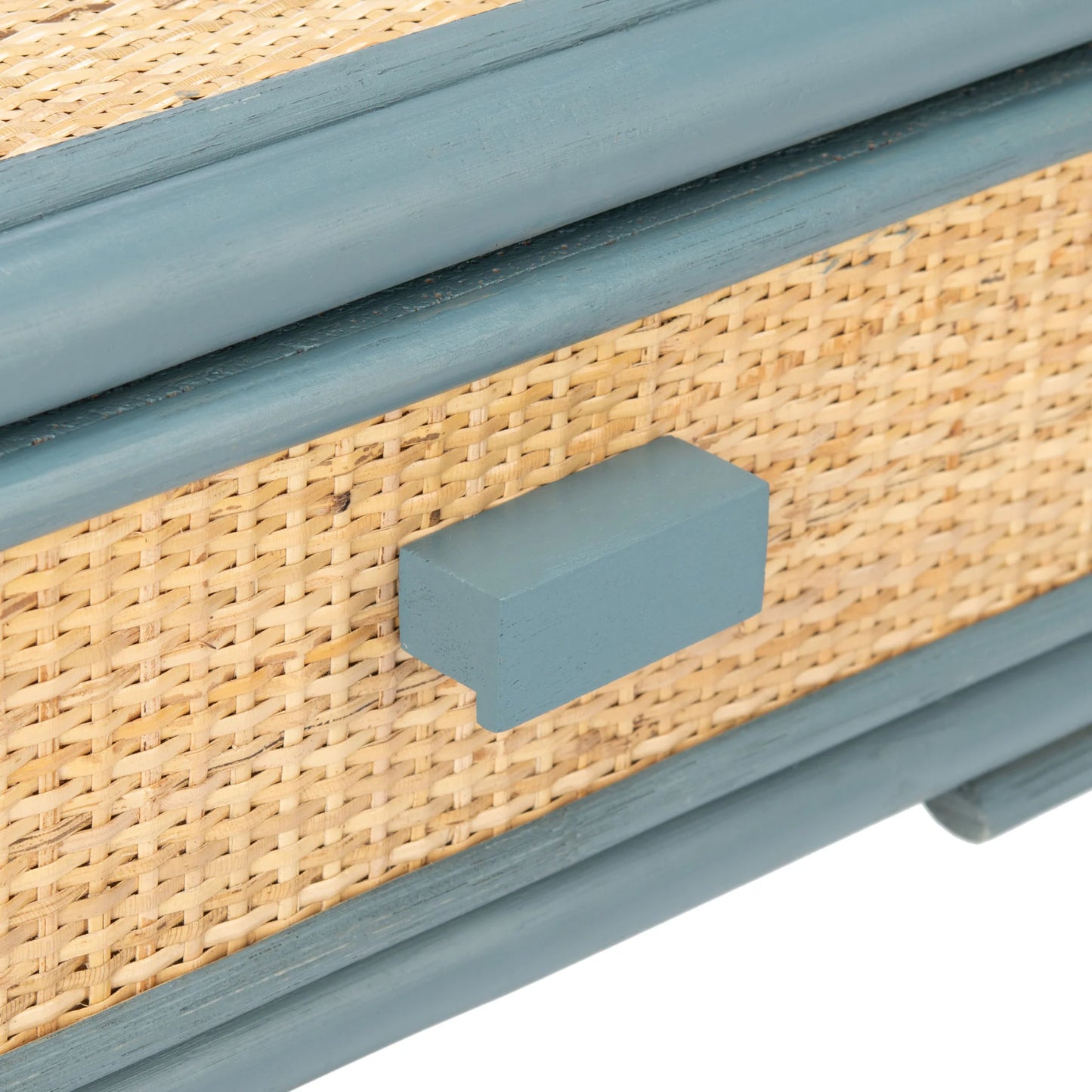 Roya Coastal Inspired Nightstand with Rattan Drawer - Stylish Bedroom Storage with Natural Charm