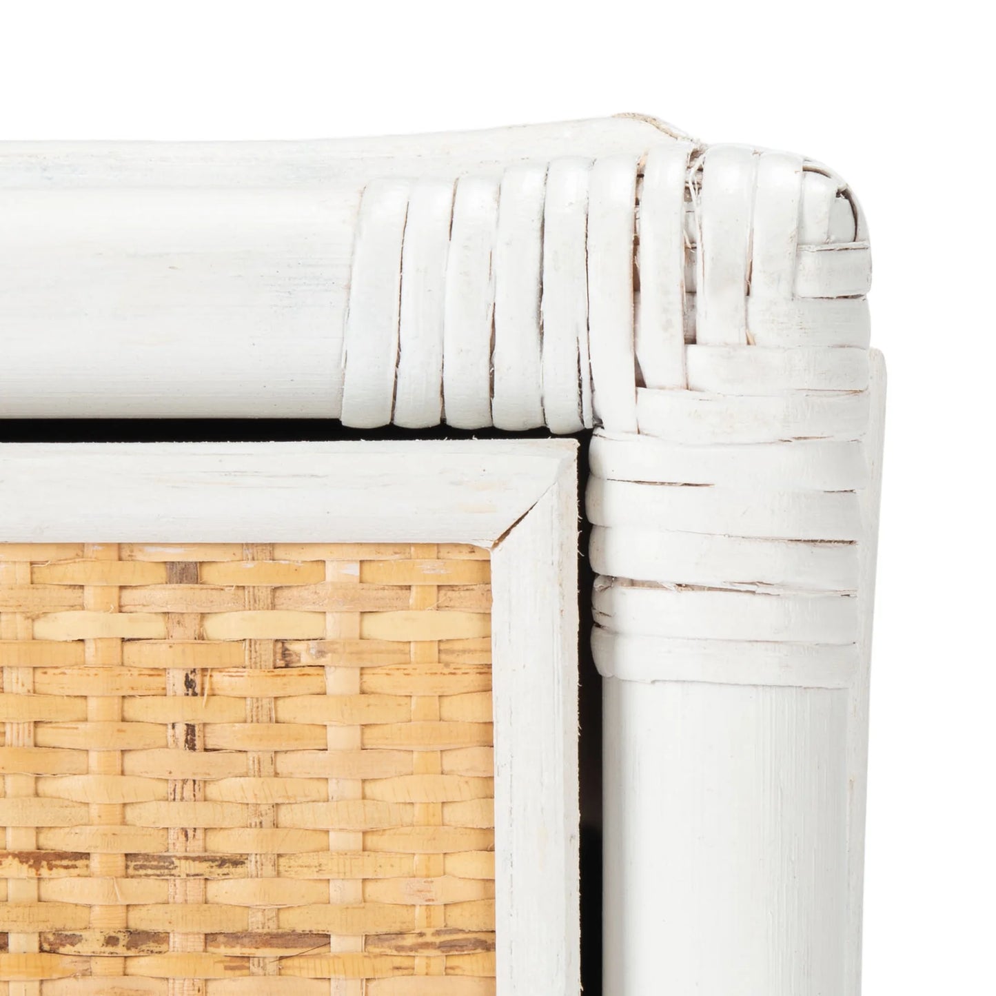 Roya Coastal Inspired Nightstand with Rattan Drawer - Stylish Bedroom Storage with Natural Charm