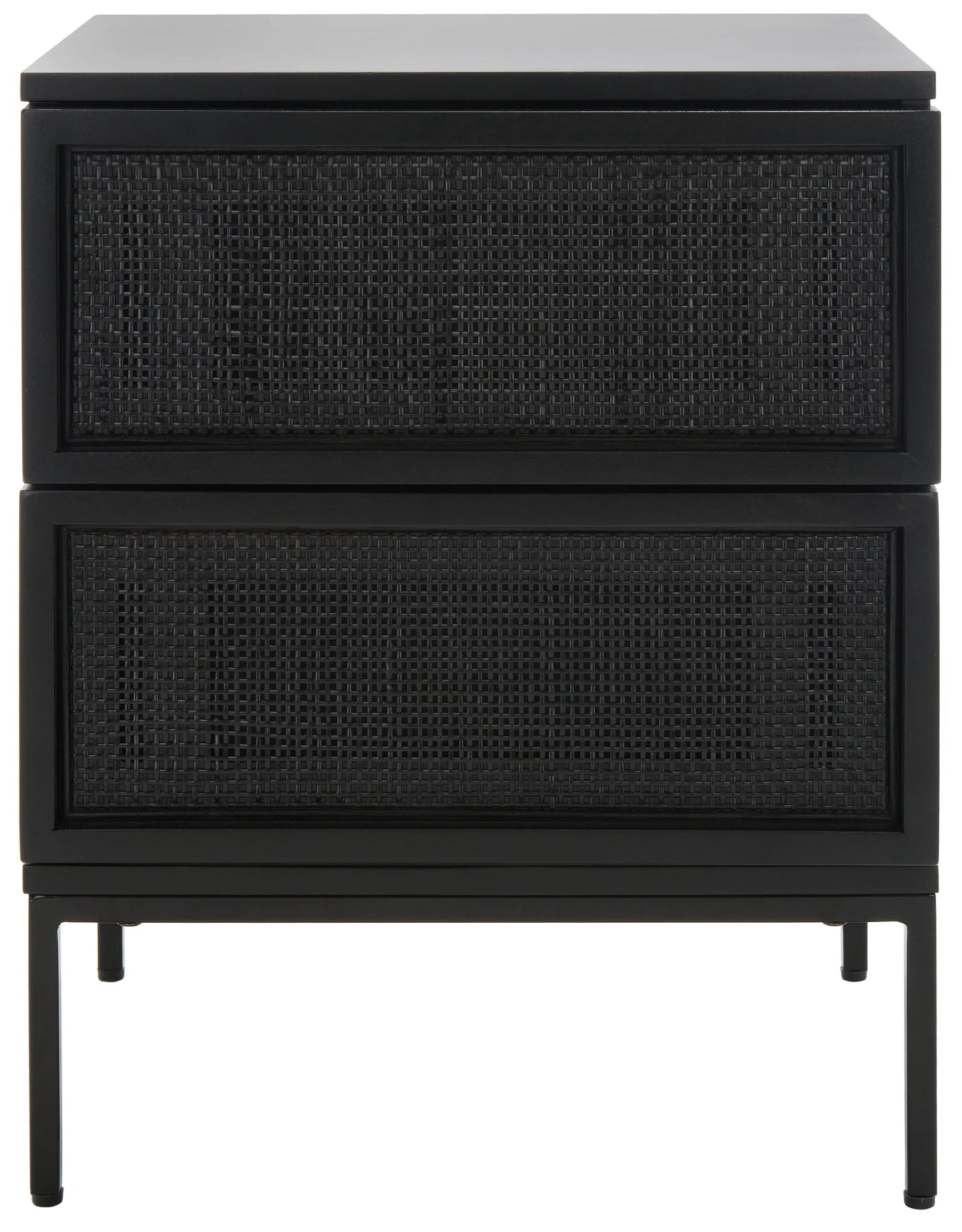 Zadie 2-Drawer Rattan Nightstand – Boho Bedside Table with Natural Texture