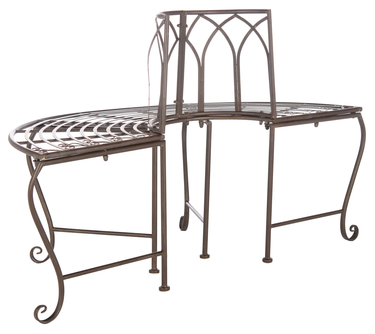 Abia Wrought Iron 50-Inch Outdoor Tree Bench - Durable and Elegant Outdoor Seating Solution