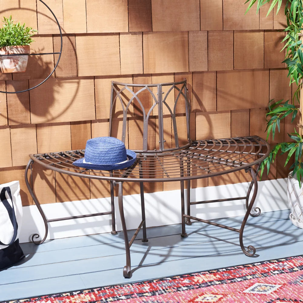 Abia Wrought Iron 50-Inch Outdoor Tree Bench - Durable and Elegant Outdoor Seating Solution