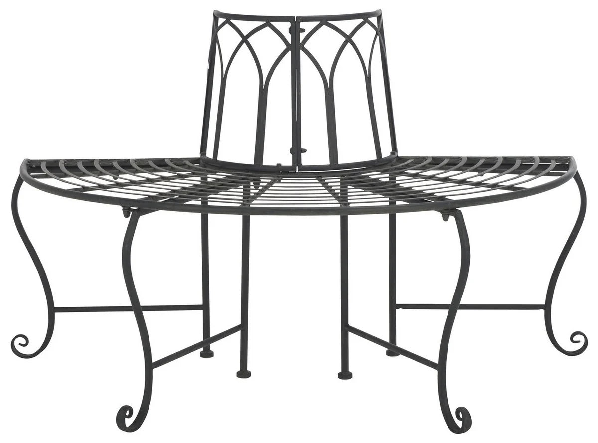 Abia Wrought Iron 50-Inch Outdoor Tree Bench - Durable and Elegant Outdoor Seating Solution