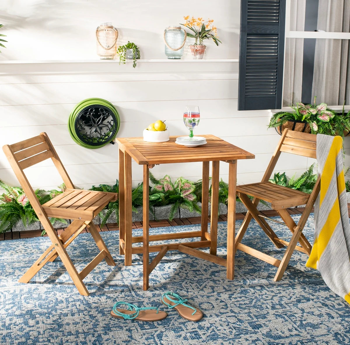 Gallo Contemporary Balcony Bistro Set - Stylish and Space-Saving Seating for Small Outdoor Spaces