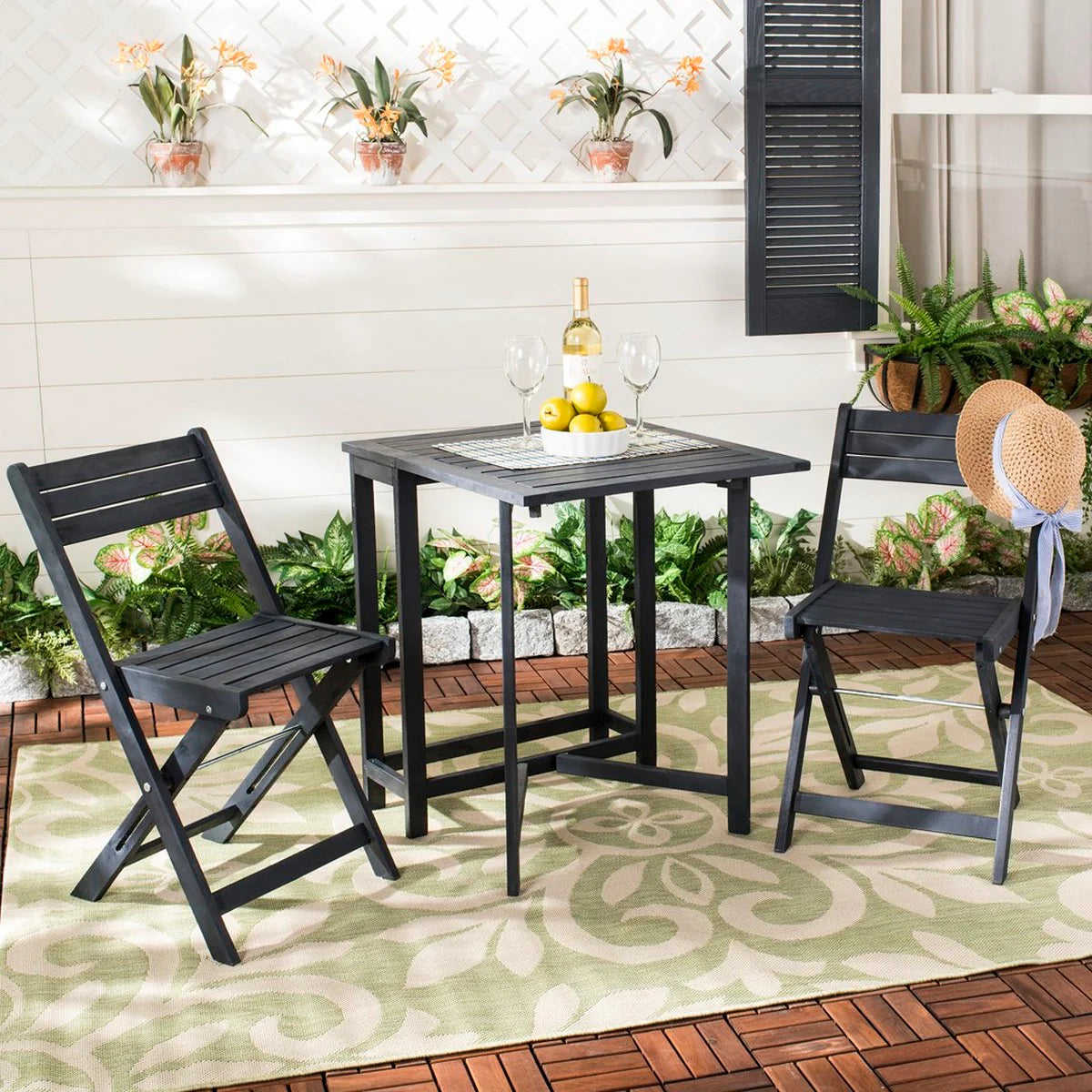 Gallo Contemporary Balcony Bistro Set - Stylish and Space-Saving Seating for Small Outdoor Spaces