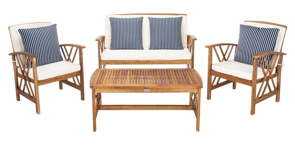Fontana 4-Piece Outdoor Living Set - Elegant and Comfortable Patio Furniture for Stylish Outdoor Entertaining